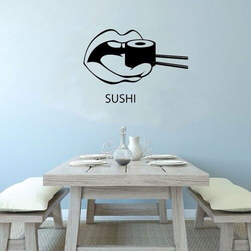Sushi Wall Decal Restaurant Kitchen Wall Sticker Home Decor Wall Art Murals Vinyl Wallpaper Poster Self-adhesive Decoration