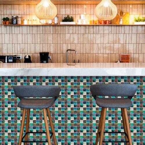 New Fashion Design 10pc Home DIY 3D Crystal Tile Stickers Waterproof Self-Adhesive Wall Stickers Wall Decoration Accessories