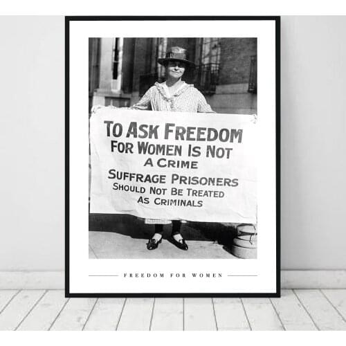 Freedom for Women Plakat Poster Black and White Female Photography Canvas Painting Wall Art Pictures For Living Room Home Decor