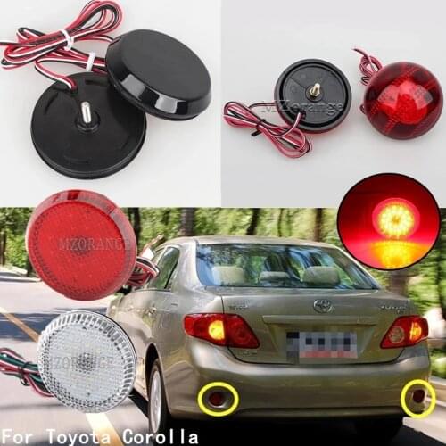 2Pcs LED Round Brake Stop Light Warning Lamp Tail Rear Bumper Reflector Lights For Nissan/Qashqai/Trail/For Toyota/Corolla