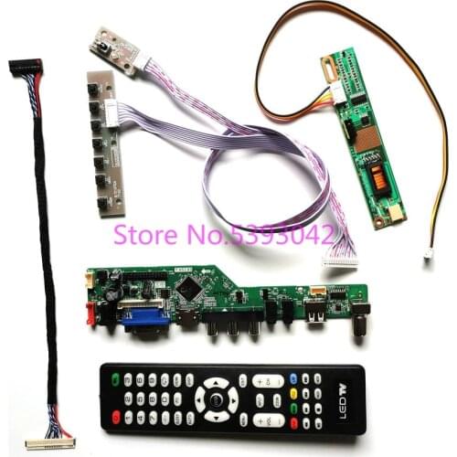 Fit LTN154AT07-F01/F02/F03/G01/H01/J01/L01/N01/T01/W01 Remote 1280*800 1CCFL USB 30Pin LVDS analog TV controller board kit