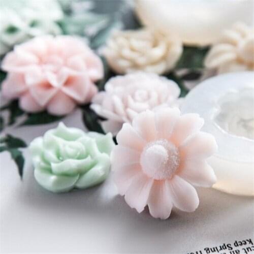 3D Flower Shape Silicone Mold Fondant Cake Baking Mould Chocolate Candy Decoration Tools Handmade Soap Aromatherapy Molds