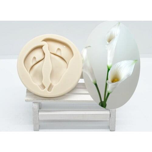 Lily Flower Leaf Embosser Cake Chocolate Wedding Decoration Silicone Mold Fondant Sugar Process Kitchen Baking Tools M140