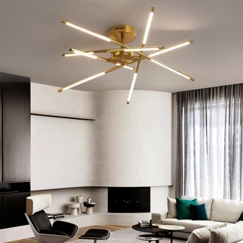 Remote Dimming LED Ceiling Light Modern Chandelier For Living Room Dining Room Kitchen Bedroom Nordic Gold Branch Pendant Lamp