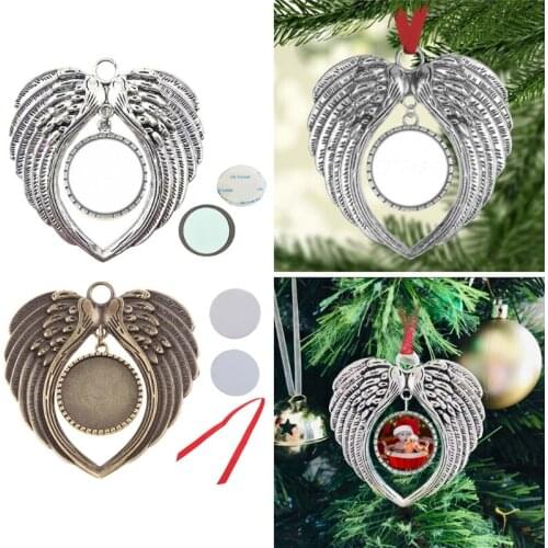 Sublimation Wing Ornament Decorations Angel Wing Shape DIY Photo Blank Hot Transfer Printing Pendant MDF Jewelry Making T84A