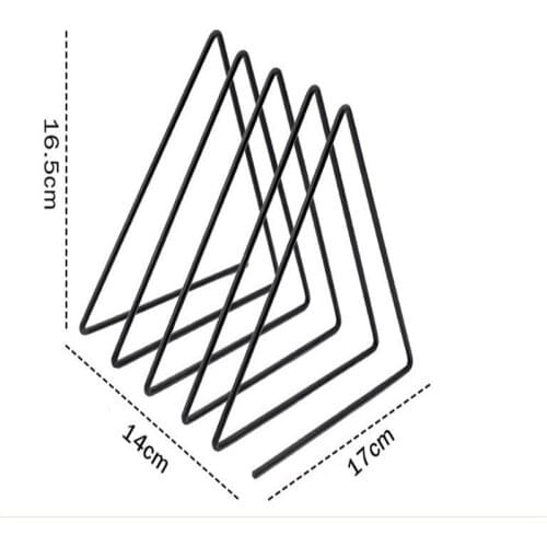 HOT SALE Triangle Iron Book Stand Office Desktop Bookshelf Magazine Book Storage Shelf