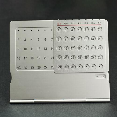 Alloy Ultra-thin Office Desk Calendar 2021 Year Daily Schedule Perpetual Calendar Planner, DIY Home Year Calendars Ornaments