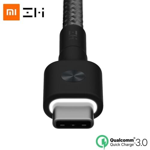 ZMI LED usb type c cable 3A short 0.3m 1m 2m charger for Samsung huawei xiaomi 9 8 7 usb c wire Fast charging data Android Nylon