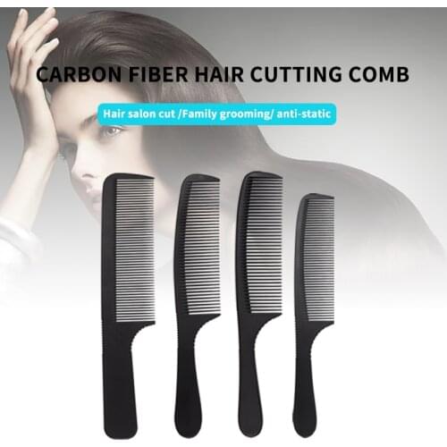 High Quality Black Carbon Fiber Hair Straightener Comb Salon Hairdressing Antistatic Comb For Barber Hair Cutting