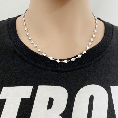 Fashion titanium steel heart-shaped love necklace ladies necklace clavicle chain personality small fresh necklace hot sale