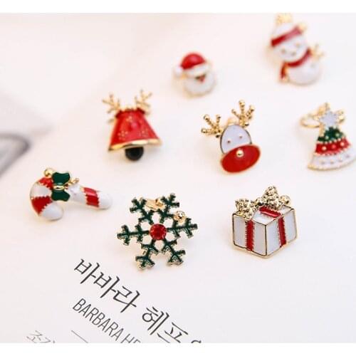 Winter New Christmas Ear Clips Without Pierced Female Earrings Korea Cute Santa Single Ear Buckle