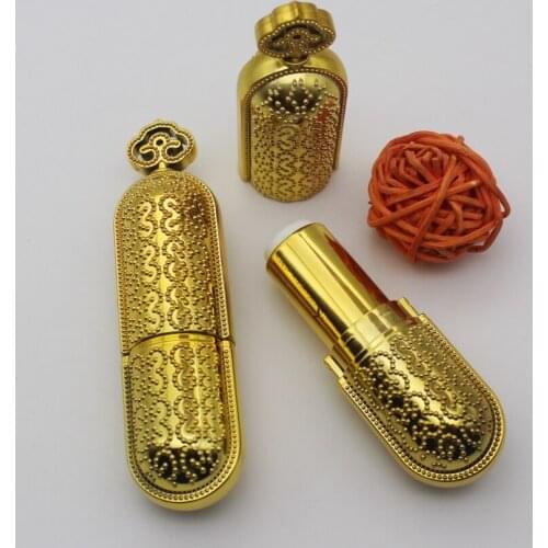 10/20/50pcs Empty Gold Round Lipstick Tubes Refillable DIY Lip Gloss Lip Balm Containers Cosmetic Tool Wholesale Mouth Container