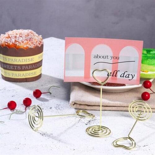 12pcs Heart Shape Photo Holder Stands Table Number Holders Place Card Paper Menu Clips for Wedding Party Decoration