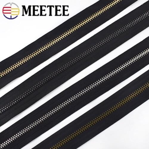 2M 3# 5# 8# 10# 15# Metal Zipper for Jackets Code Loading Coil Zippers DIY Garment Sewing Zips Bag Repair Parts Zip Accessories