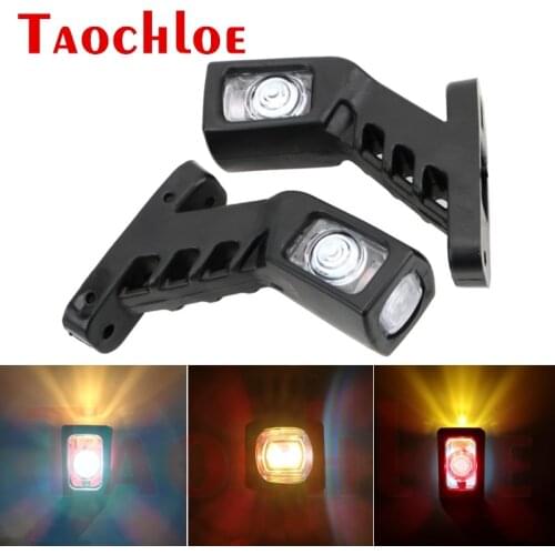 2Pcs 12V 24V Truck Parking Lights Trailer Lorry Tractor Side Marker Position LED Lamp Red White Amber Signal Light 10V-30V
