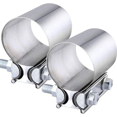 2 Pcs Butt Joint Exhaust Band Clamp 50mm 57mm 63mm 70mm 76mm 100mm Auto Exhaust Manifolds