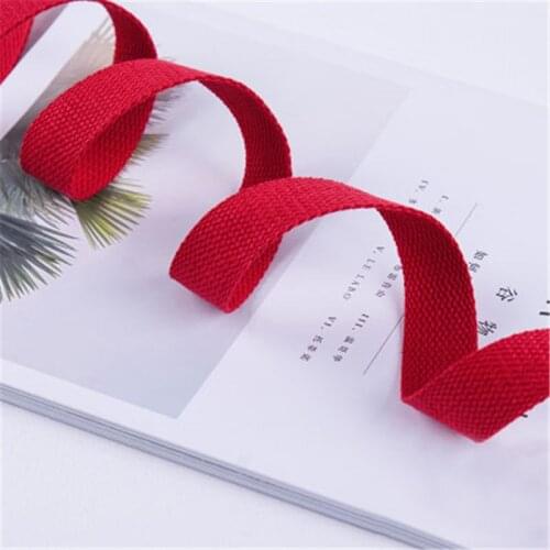 5M*25MM Red Canvas Cotton Webbing 1.5mm Thick High Tenacity Backpack Strap Webbing Label Ribbon Clothes Sewing Tape Bias Binding