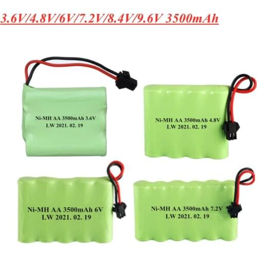 3.6V/4.8V/6V/7.2V/8.4V/9.6V 3500mah NI-MH AA 3000mah Rechargeable Battery Pack For Remote Control Toys Car Boat Parts SM Plug