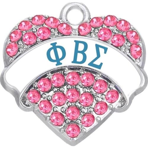 Eco Friendly Alloy Rhodium Plating Heart Phi Beta Sigma Fraternity Sororities Party Decoration Jewelry Charm For Anniversary