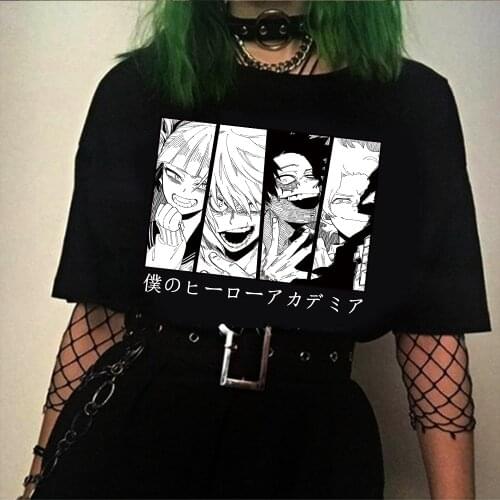 Anime My Hero Academia Bakugou Himiko Dabi Hawks Printed Short Sleeve T-shirt Tops Unisex