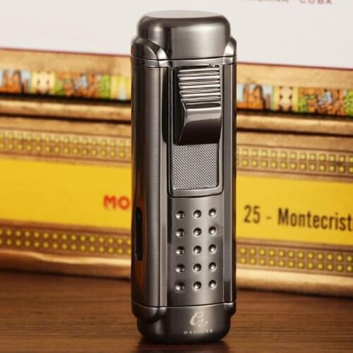 GALINER Cigar Lighters Gas 4 Red Flame Jet Torch Lighters Butane Phone Styele Pocket Cigarette Lighter Built-in Cigar Punch
