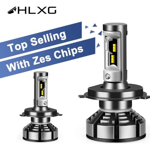 Hlxg H1 Led H7 with ZES 4300k 12V Car Headlight Bulbs Kit LED 12000LM Lampada H4 HB3 HB4 LED 9005 9006 Fog Lamp H8 H11