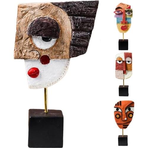 Face Art Crafts Decorative Traditional Abstract Tabletop & Cabinet Figurines Creative Living Room Home Decoration