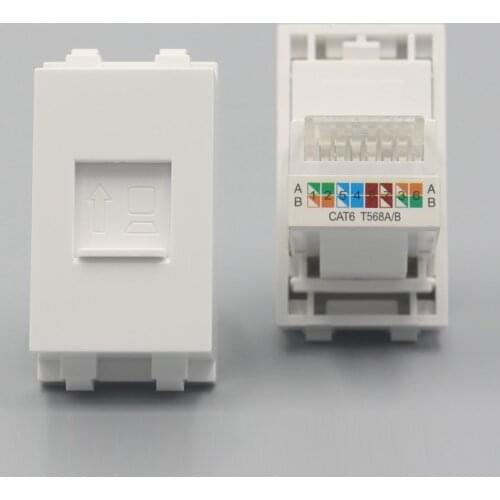 1PC CAT6 RJ45 Network Socket Kit Ethernet Socket Outlet 23x36mm