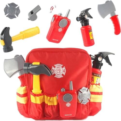 Firefighter Costume Fireman Suit Enlightenment for Kids Halloween Dress Up