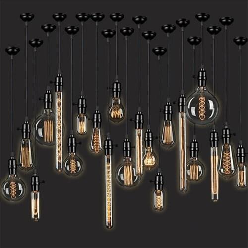 Edison Bulb E27 220V 40W Silk Carbon Filament Lamp Retro Bulb Tungsten Filament Bulb Bar Window Decoration Incandescent Lamp