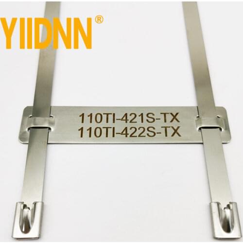 Laser marking stainless steel cable identification plate cable tie matching cable tie gun