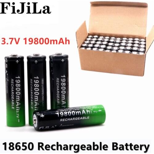 New 18650 3.7V 19800mAh Li-ion battery Rechargeable Lithium ion Batteries for flashlight headlamp electronic toy drop shipping