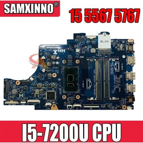 Akemy DELL 15 5567 5767 Laptop Motherboard CN-0DG5G3 0DG5G3 DG5G3 With SR2ZU I5-7200U BAL20 LA-D802P DDR4 100% Tested