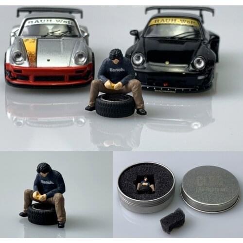 1:64 Scale Resin Die-casting Character Model RWB Modified Master Model Car Model Scene Decoration Accessories Scene Layout Toy