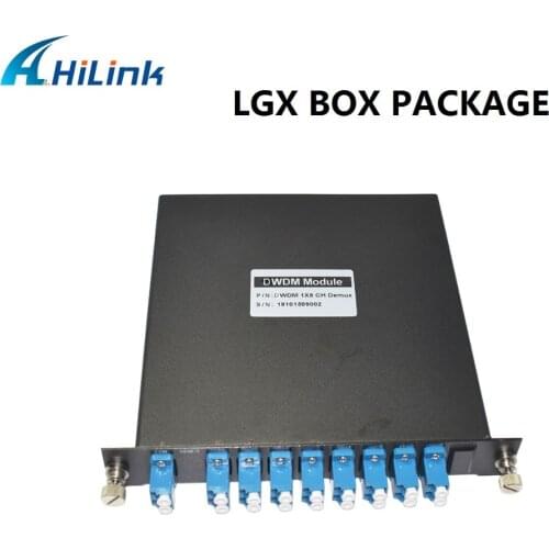 1-2sets)19' 1U/LGX box 8 Channels DWDM Mux+Demux pair Module , Single Fiber C43-C50 or customized LC/UPC 0.8nm Multiplexer