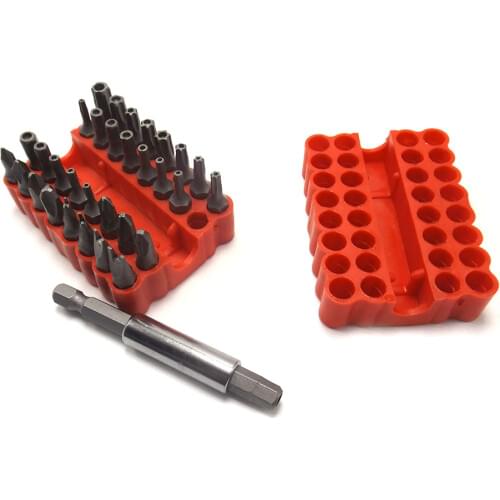 33PCS Solid Security Tamper Proof Bit Set 33pc Torq Torx Hex Star Spanner Tri Wing Screwdriv Magnetic Holder Precision Screwdriv