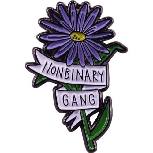 Nonbinary gang lapel pin gorgeous flower brooch fashion slogan badge beautiful gift for her