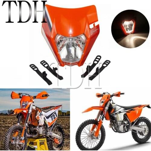 Orange Universal Headlamp Sticker Headlight Mask For 2016 2017 2018 XC SX EXC XCF SXF SMR Motocross Enduro Dirt Bike Supermoto