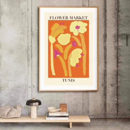 Flower Market Poster, Flower Market Poster Tunis, Flower Wall, Flower Shop Sign, Flower Print, Florist Gift, Wall Art