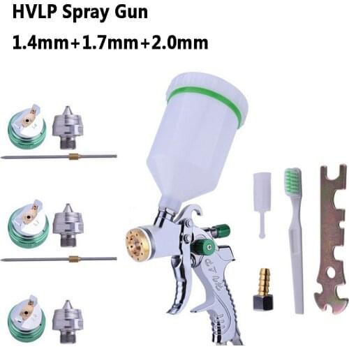 Spray Gun 600ml Painting Gun 1.4mm/1.7mm/2.0mm Nozzle Gravity Airbrush For Car Painting Car Pneumatic Paint Sprayer Repair Tool