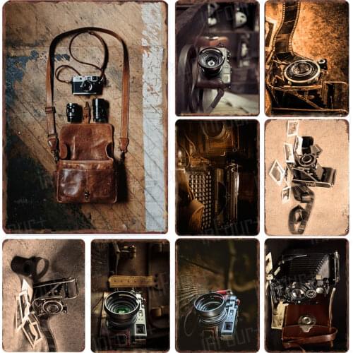 Retro Camera Metal Sign Plaque Metal Vintage Pub Tin Sign Wall Decor for Bar Pub Club Man Cave Tin Plates Vintage Metal Signs