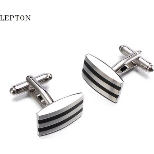 Low-key Luxury Black Enamel cufflinks For Men Business Party High Quality Square Enamel Cuff links wedding Groom cufflinks