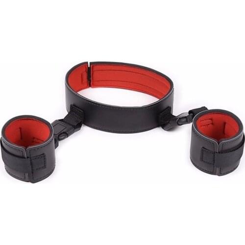 Sex Toys Bondage Necklace With Handcuffs 2 in 1 Erotic Fetish Collar Hand cuffs Adult Games For Couples