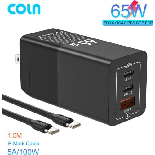 USB Charger PD 65W GaN Fast Wall Chargers phone Adapters Type C Mobile Adaptador for iPhone 12 Macbook Pro SamsungS20 Xiaomi