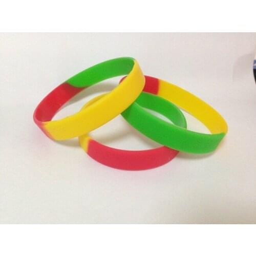 Silicone wristbands, segmented color bracelet FREE SHIPING