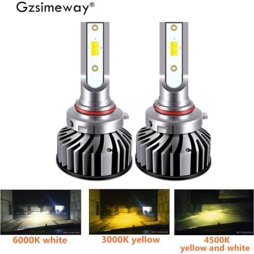 2x H4 H7 Led Bulb Headlight 12V H9 H1 H3 H11 9005 HB3 9006 HB4 H27 881 LED Car Bulb tricolor 3000K 6000K 4300K 12000LM Fog Light