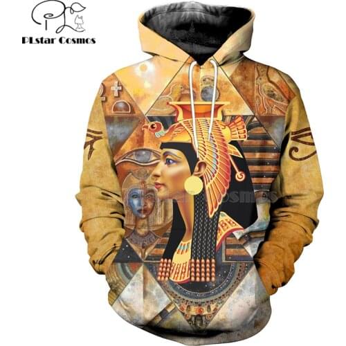 Mysterious retro ancient Horus Egypt goddess Pharaoh totem 3D Printed hoodies/Sweatshirt Autumn Funny Zipper hoodies