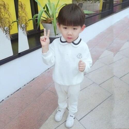 1-4years old boys girls clothes spring autumn sweater two-piece solid color knitted sports jacket + pants quality child clothing