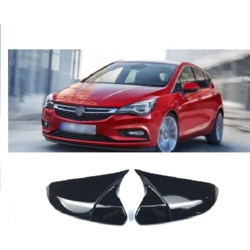Bat Rear Mirror Cover For Opel Astra K Model Piano Black Side Cap Case Protector 2PCS External Car Tuning Modify Accessories