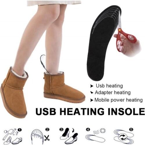 Winter Warm USB Heated Shoes Insoles Electric Foot Warming Pad Feet Warmer Sock Pad Mat Winter Outdoor Sports Heating Insoles